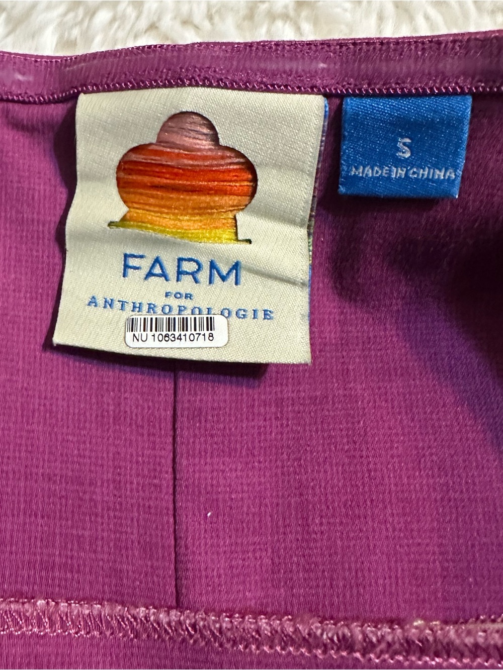 FARM Rio x Anthropologie 3D Floral Strapless Mini Dress Purple S - Picture 9 of 15